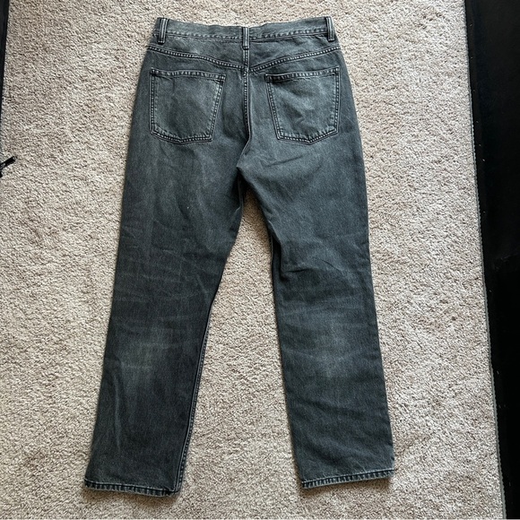 Zara Low Rise Straight Leg Black Denim Jeans Size 12 - Picture 5 of 12